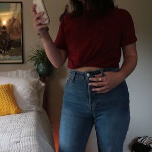 basic red men’s pocket tee!